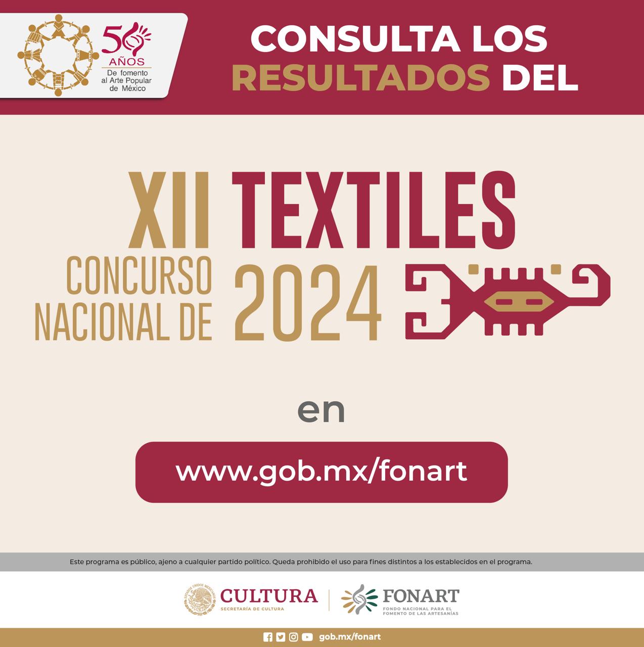 Fonart anuncia los resultados del XII Concurso Nacional de Textiles 2024